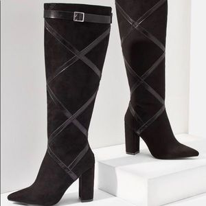 Just Fab Tall Black Boots - NEW